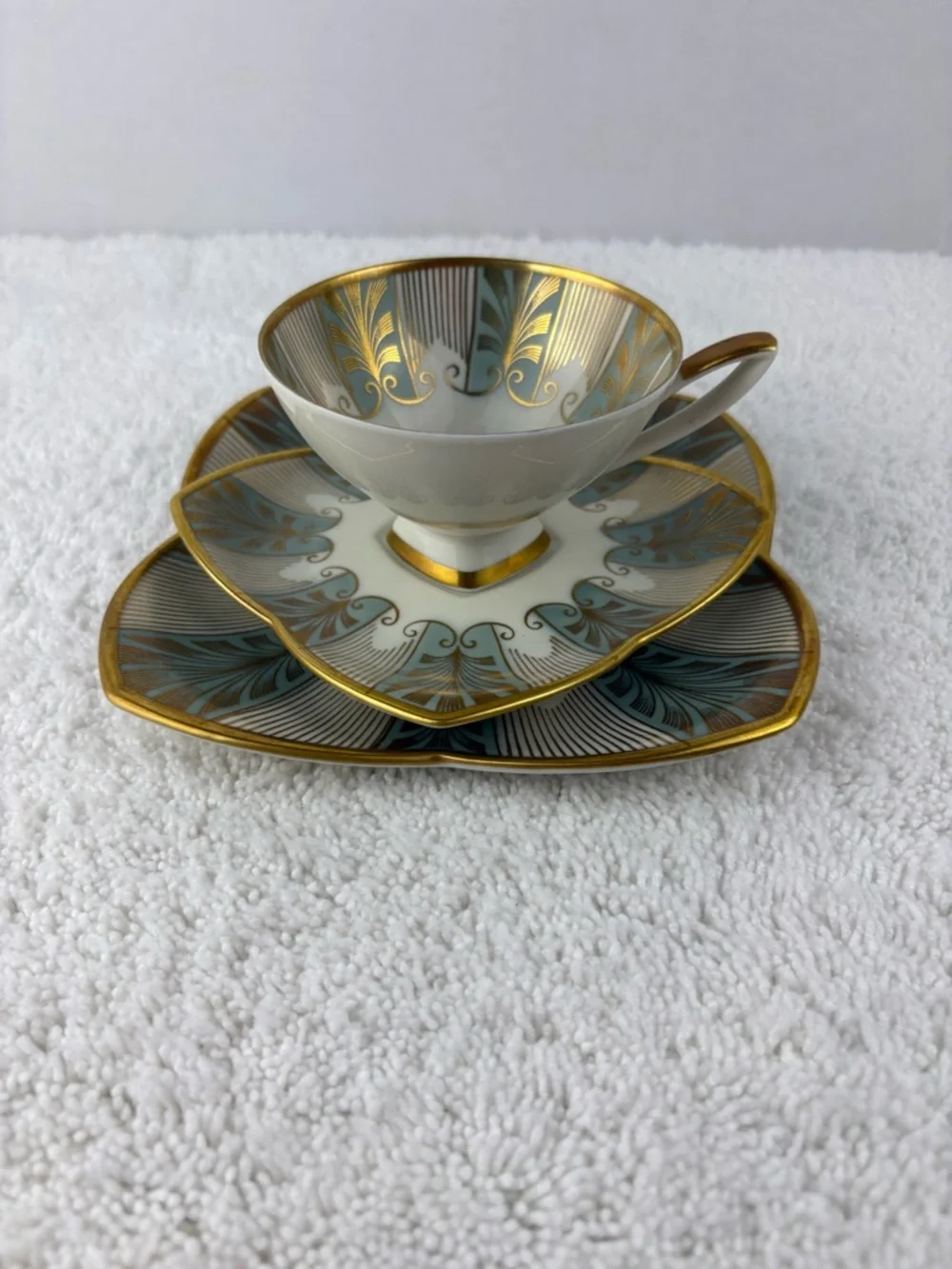 Vintage Alka Kunst Bavaria Porcelain Tea Cup/Saucer/Salad Plate Set